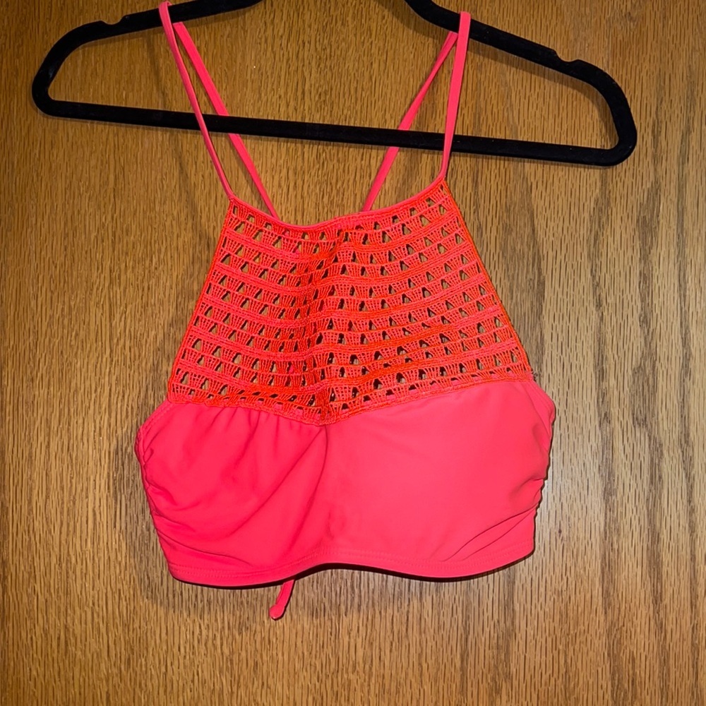 Coral Halter Swimsuit Top